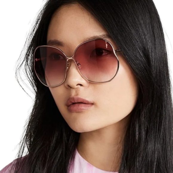 Zimmermann Accessories - Zimmermann Shibori Pink Gradient Gold Frame Large Sunglasses NWT